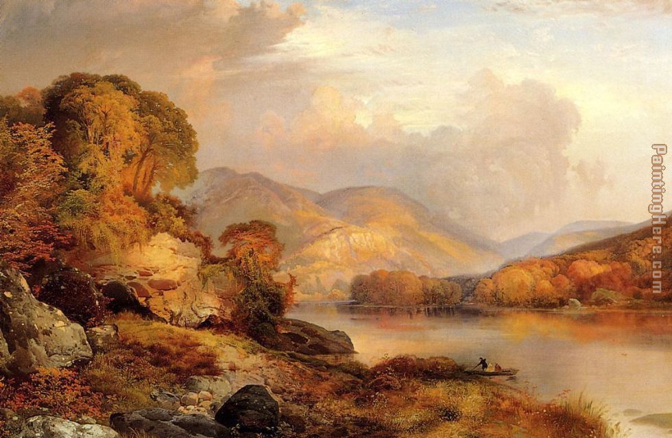 Autumn Landscape painting - Thomas Moran Autumn Landscape art painting